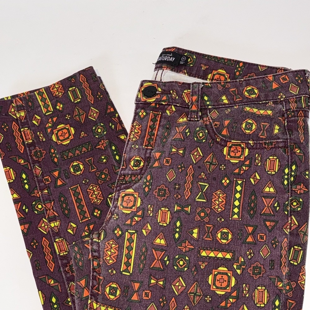 Kate‎ Spade Saturday Atomic Print Skinny Pants Womens 27 Colorful Tribal Aztec